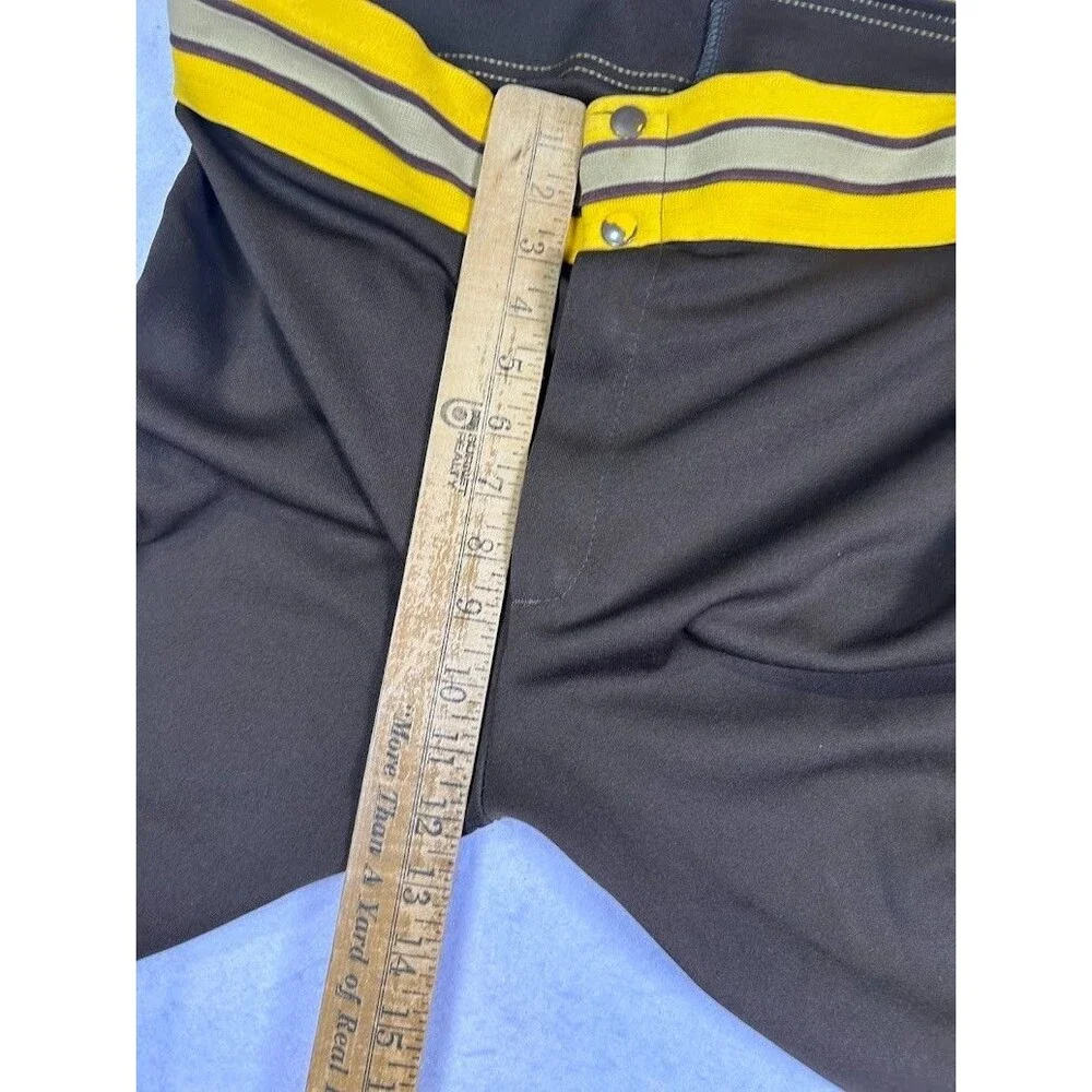 Vintage Southern Athletic Polyester Baseball Pants Men's Large Brown Yellow